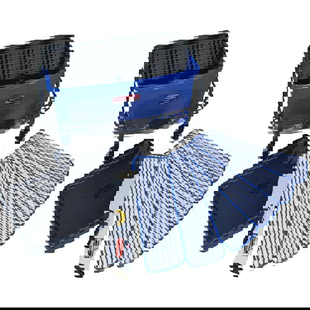 Microfiber Floor Finishing System, 3 gal, Blue/black/white